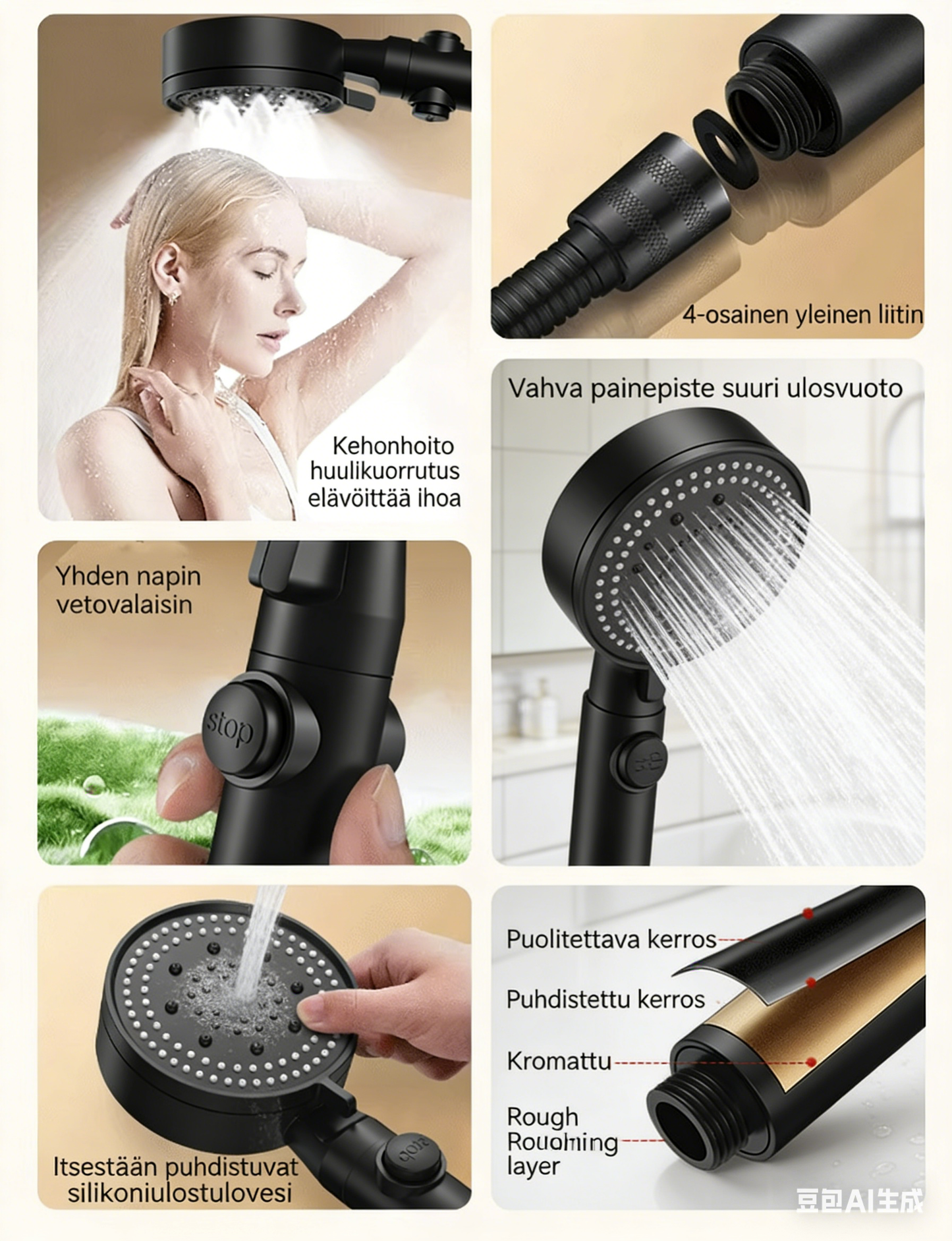 Pressurized Shower Head / Powerful Energy Saving Shower for Bathroom