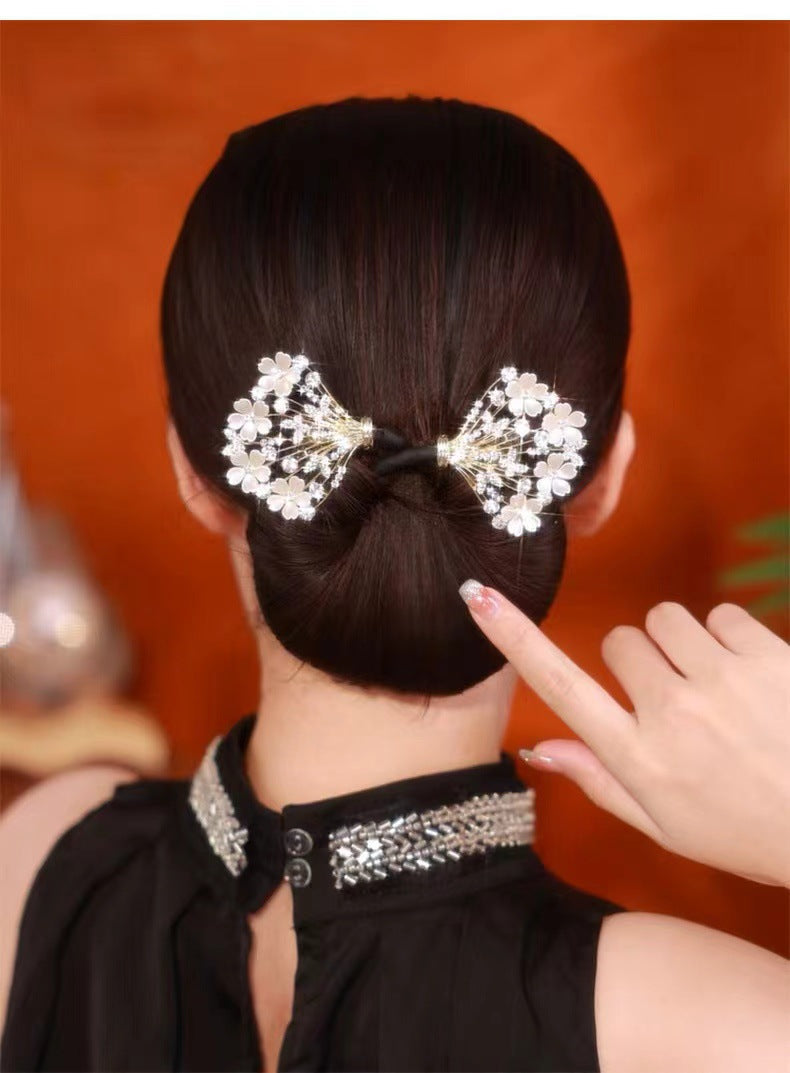 Platinum Plated Zirconia Butterfly Clip / Stylish Hair Clip