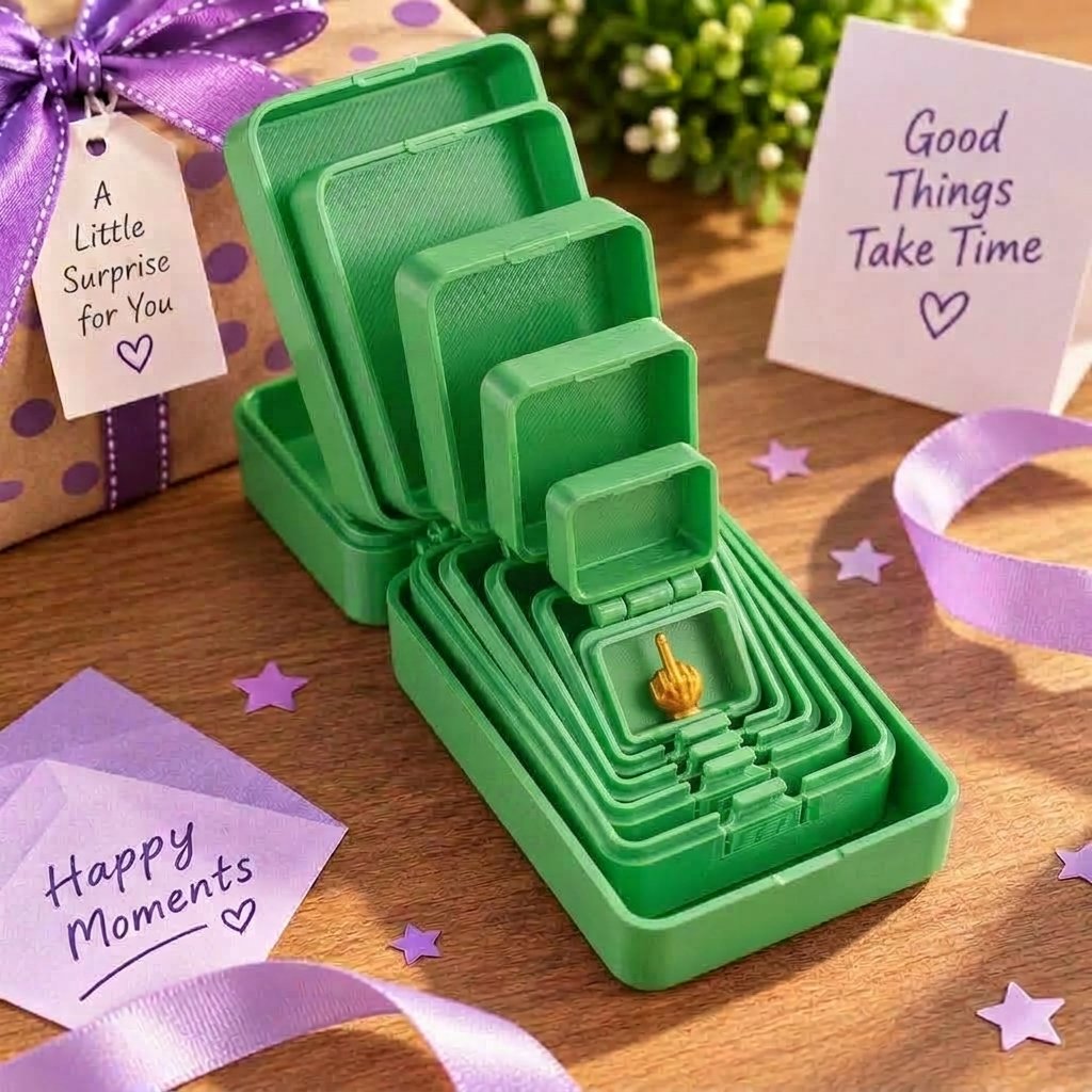 🎁 6-layer prank and surprise gift box | Choose your surprise: Middle finger, spider, or the number 67