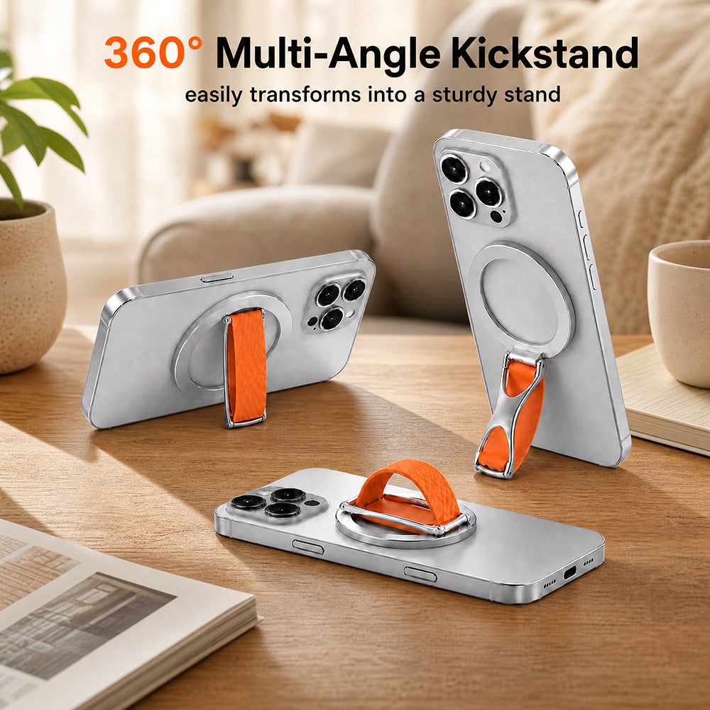 🧲MagSafe Silicone Finger Ring Stand - Soft Grip Phone Holder & Adjustable Kickstand