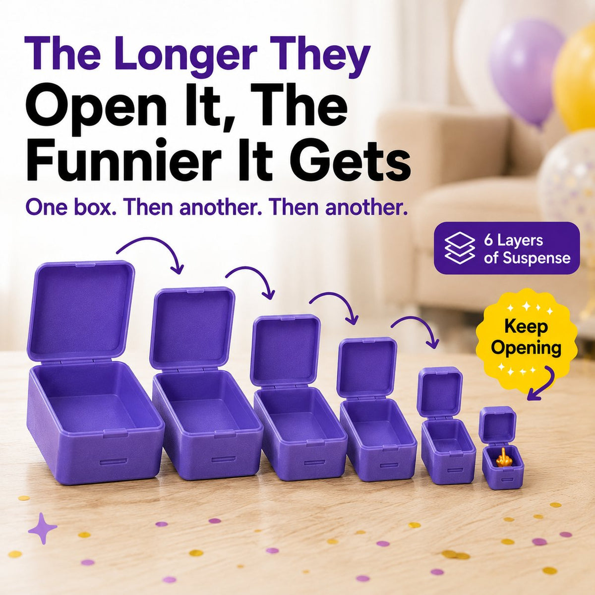 🎁 6-layer prank and surprise gift box | Choose your surprise: Middle finger, spider, or the number 67