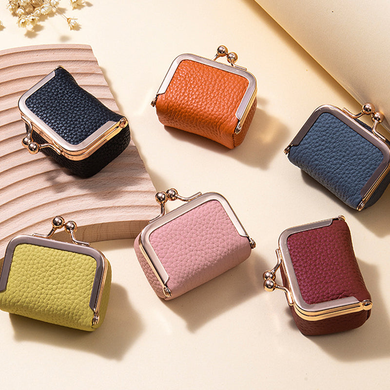 Mini jewelry box made of genuine leather