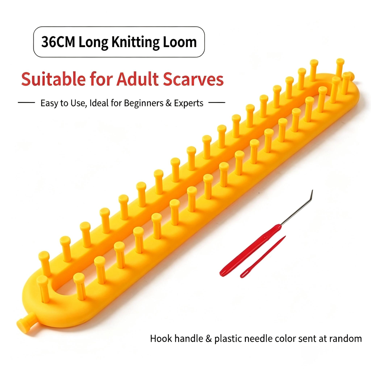 🧶 Beginner Long Knitting Loom Hook Set – Easy DIY Tool Kit for Scarves, Blankets & More