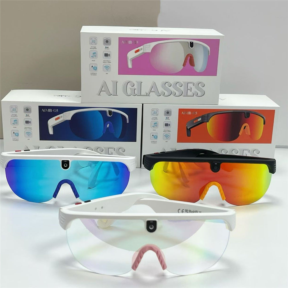 AI Smart Glasses | 8MP Camera 1200P Video Recording – Bluetooth Calling & Music for Outdoor Cycling Sports