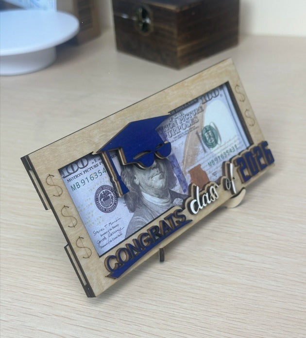 2026 Graduation Money Holder | Wooden Cash Gift Box – Unique Graduation Keepsake for High School or College Grad