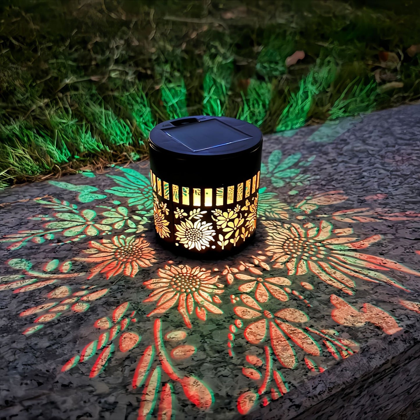 Solar-Powered Mandala/Sunflower Projector Light