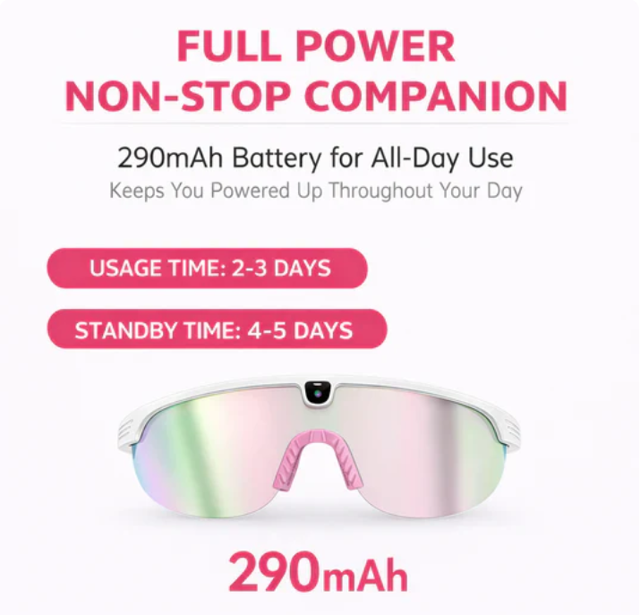 AI Smart Glasses | 8MP Camera 1200P Video Recording – Bluetooth Calling & Music for Outdoor Cycling Sports