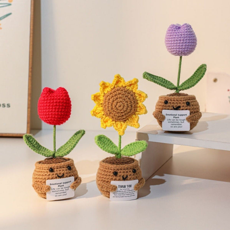 🌱Handmade Crochet Emotional Support Plant Potted