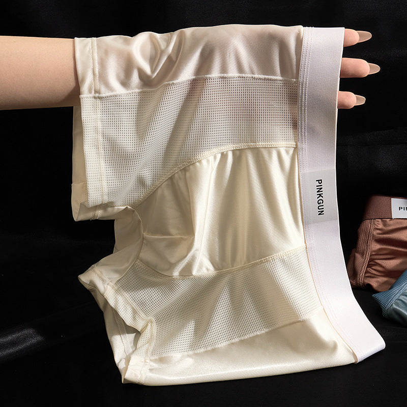 Stay Cool. Stay Fresh. All Day Long. | Men's Antibacterial Ice Silk Boxers – Breathable Mesh, Silky-Smooth Feel, Summer Essentials