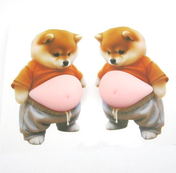 Chubby Shiba Inu & Corgi Silicone Anti-Collision Stickers – Soft Squishy Decorative Protectors
