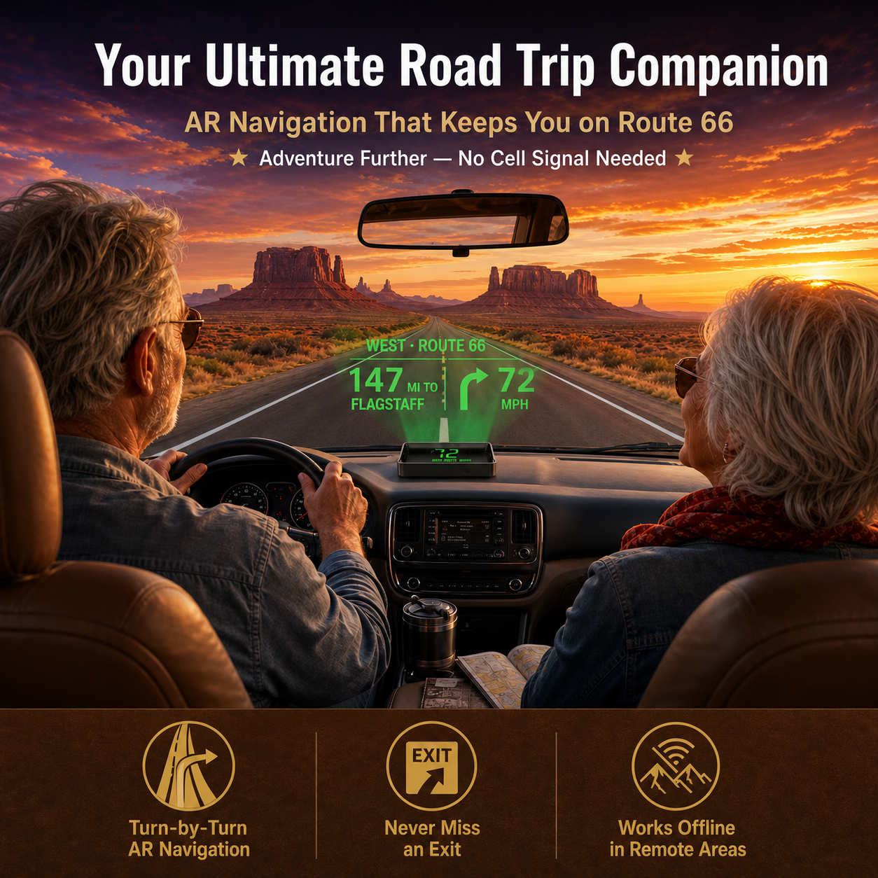 Head-Up Display (HUD) – GPS for the car with digital speedometer