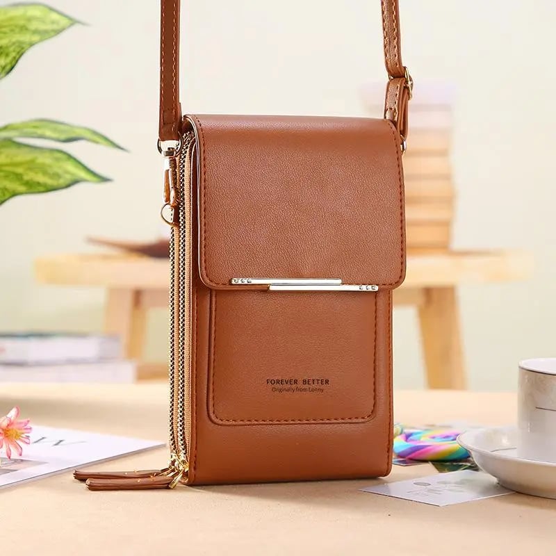 👜📱 Simple and elegant touchscreen phone bag for women, designed to be worn over the shoulder.