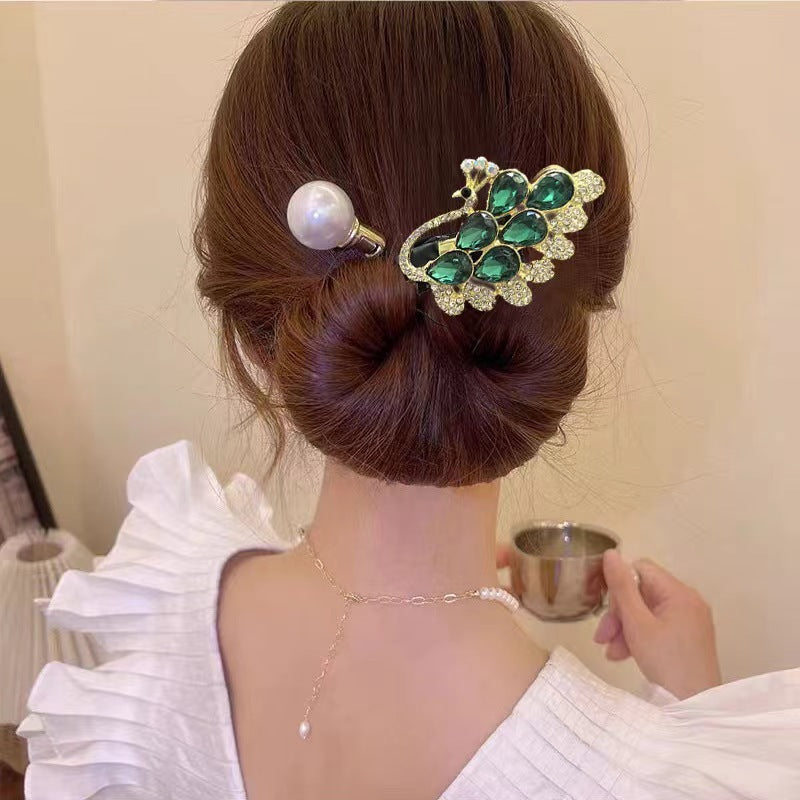 Platinum Plated Zirconia Butterfly Clip / Stylish Hair Clip