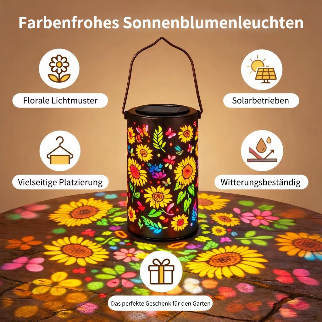 🌞Colorful solar garden lantern with sunflower light effect