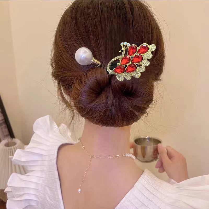 Platinum Plated Zirconia Butterfly Clip / Stylish Hair Clip