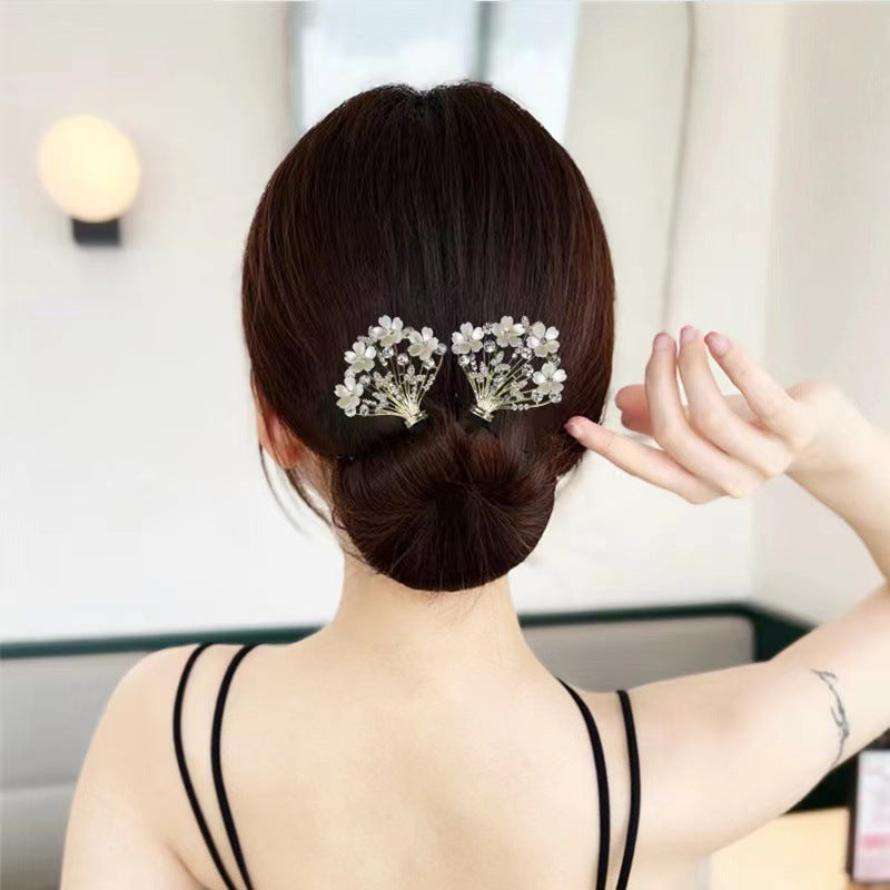 Platinum Plated Zirconia Butterfly Clip / Stylish Hair Clip