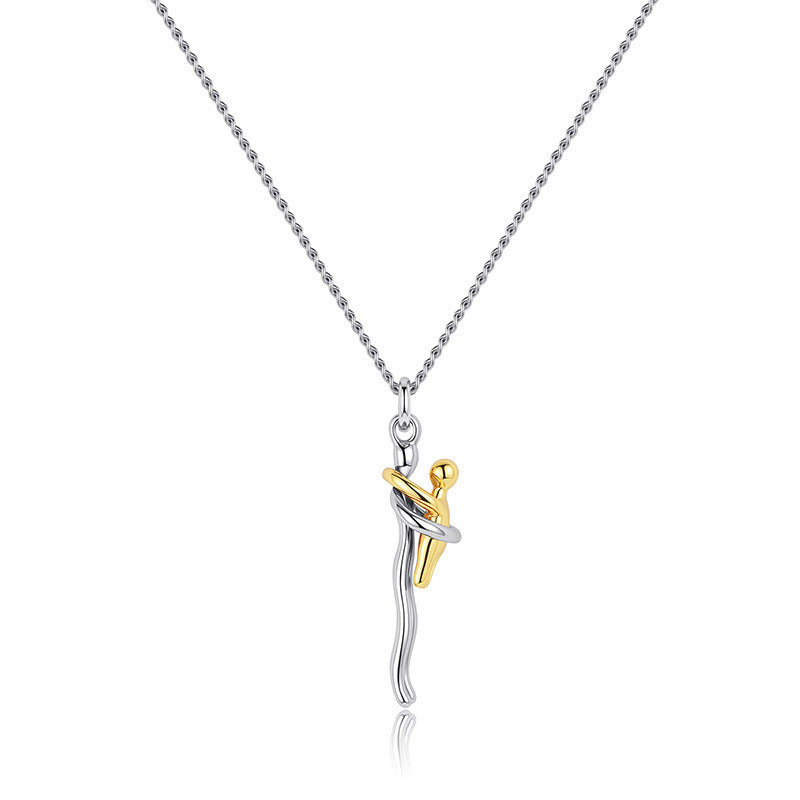 Mother Child Embrace Pendant Necklace | Parent Kid Holding Hands Charm – Sentimental Gift for Mother's Day Father's Day