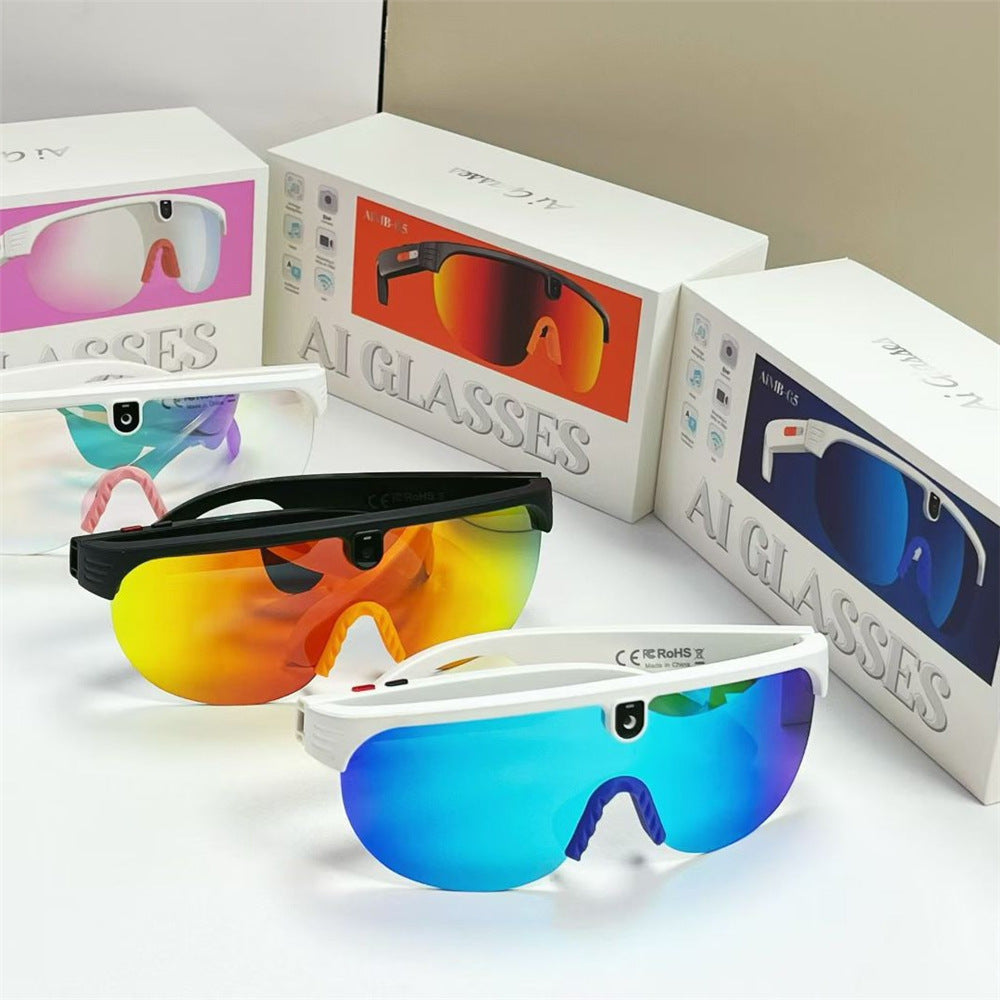 AI Smart Glasses | 8MP Camera 1200P Video Recording – Bluetooth Calling & Music for Outdoor Cycling Sports