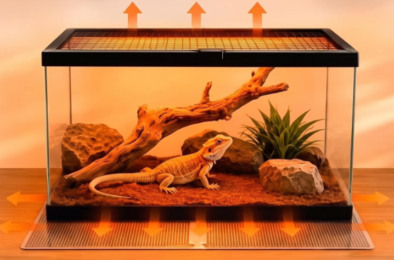 Adjustable Reptile Heating Pad, Under Tank Terrarium Heater Mat 95‑131℉, Waterproof Belly Heat Mat for Snake, Gecko, Lizard &amp; Spider