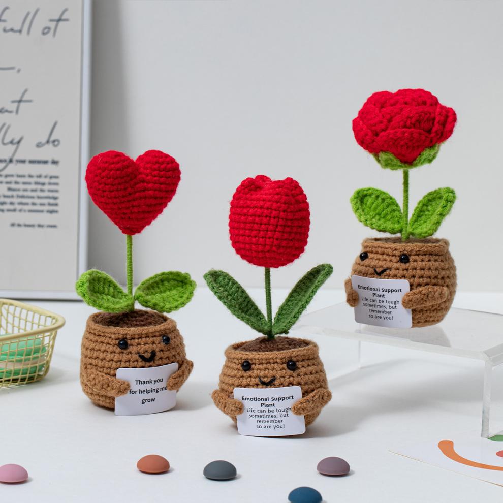 🌱Handmade Crochet Emotional Support Plant Potted