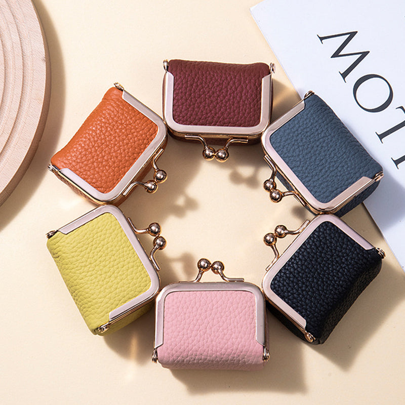 Mini jewelry box made of genuine leather