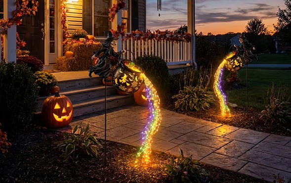 Witch Cauldron Garden Light – Magic Brew for Your Outdoor Halloween Display
