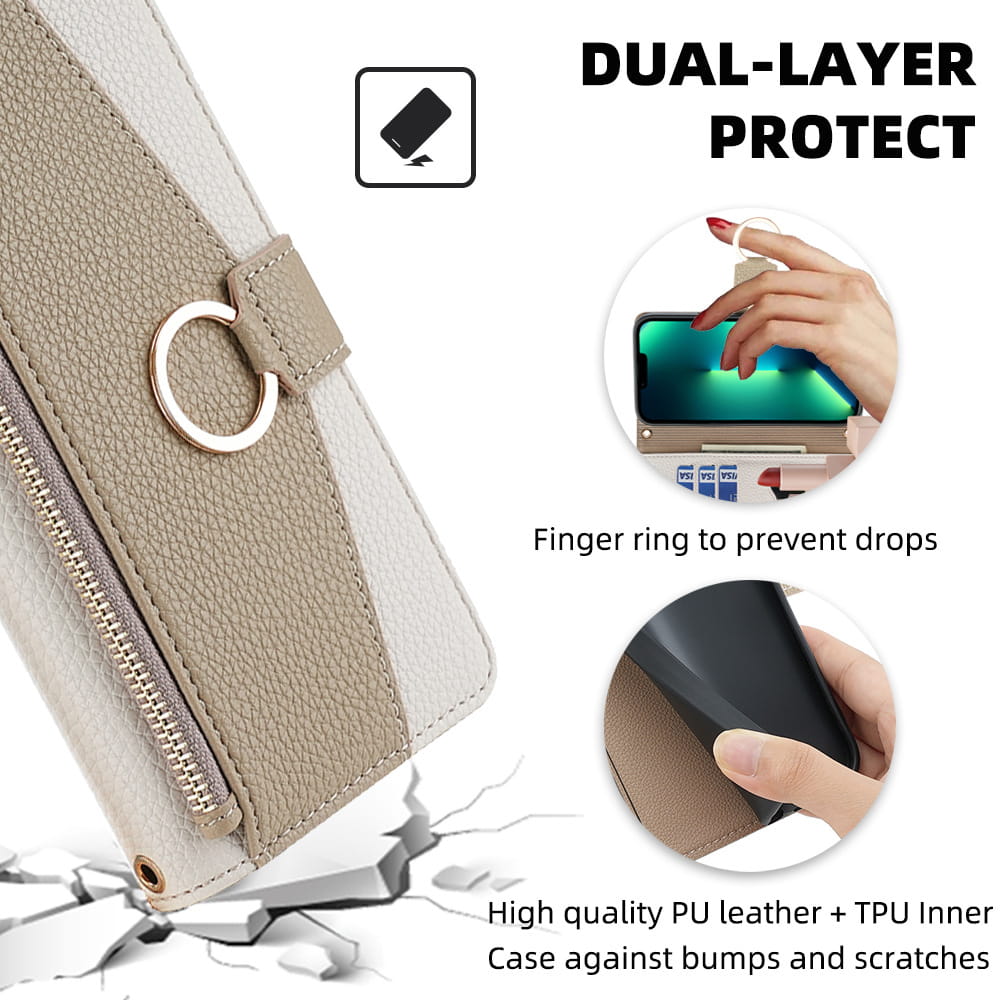 Chic Color-Block Crossbody Phone Wallet