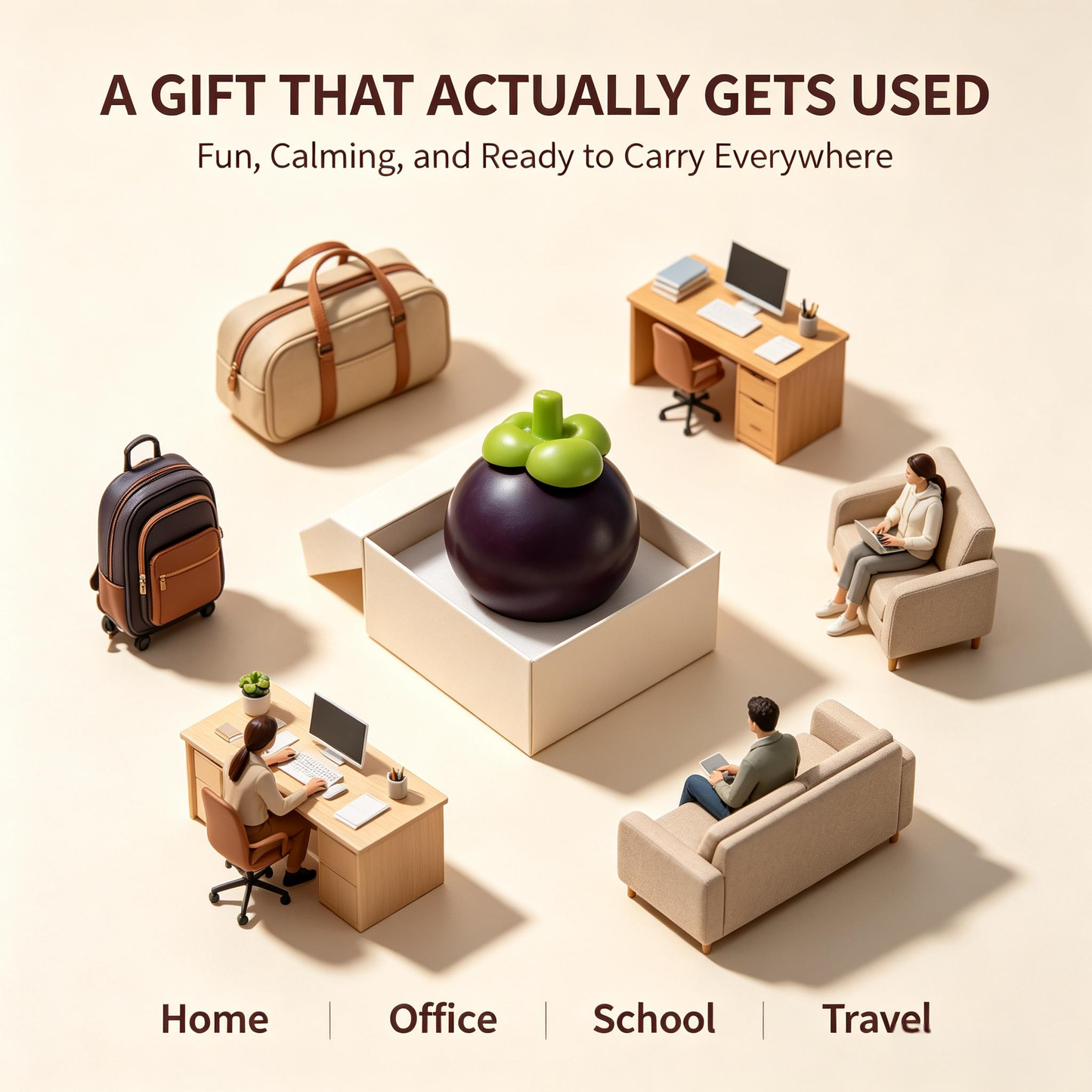 Mangosteen Crunchy Sensory Ball –  Block Stress Reliever