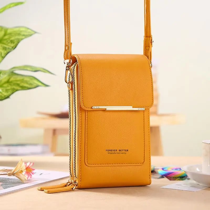 👜📱 Simple and elegant touchscreen phone bag for women, designed to be worn over the shoulder.