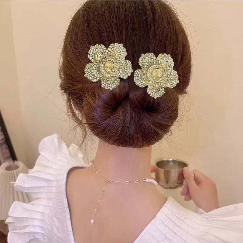 Platinum Plated Zirconia Butterfly Clip / Stylish Hair Clip