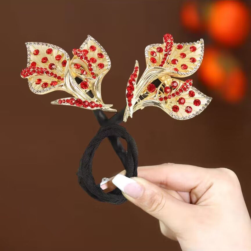 Platinum Plated Zirconia Butterfly Clip / Stylish Hair Clip