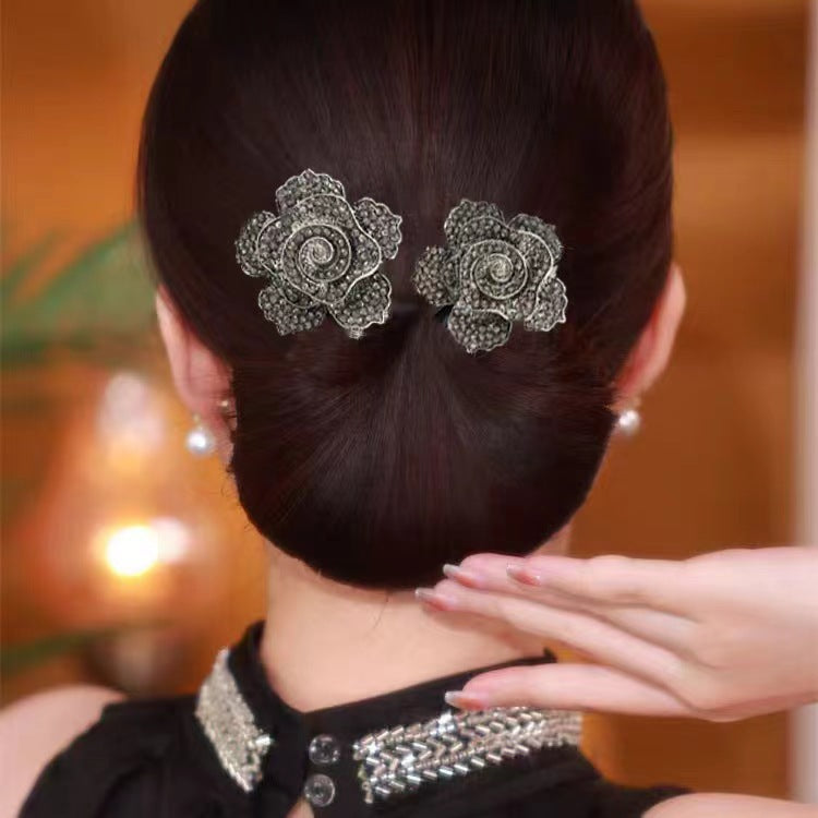 Platinum Plated Zirconia Butterfly Clip / Stylish Hair Clip
