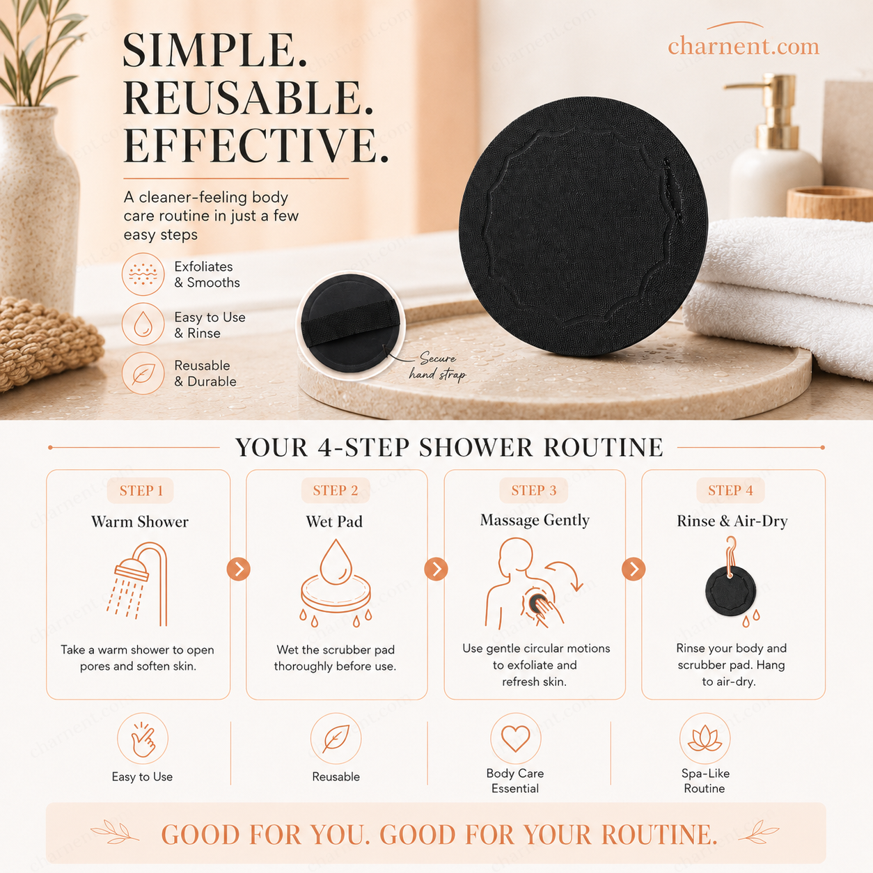 🚿🧽 Soft rubber bath brush – Gentle and effective, removes dead skin cells and cleanses all skin types