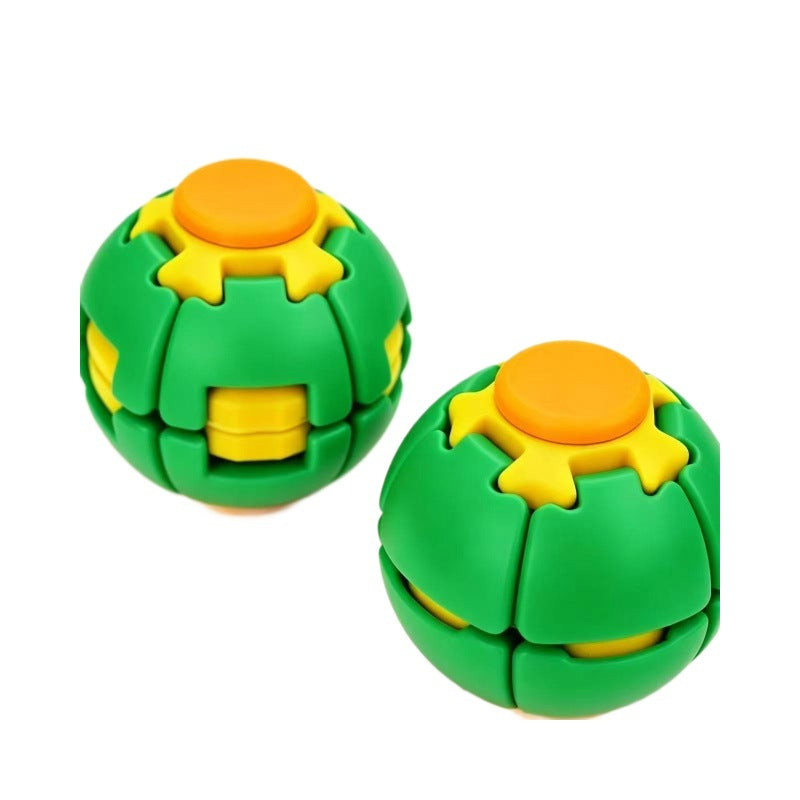 3D Printed Stress Relief Ball: Push & Spin Dual-Play Fidget Toy | Pocket-Sized Desk Decompressor