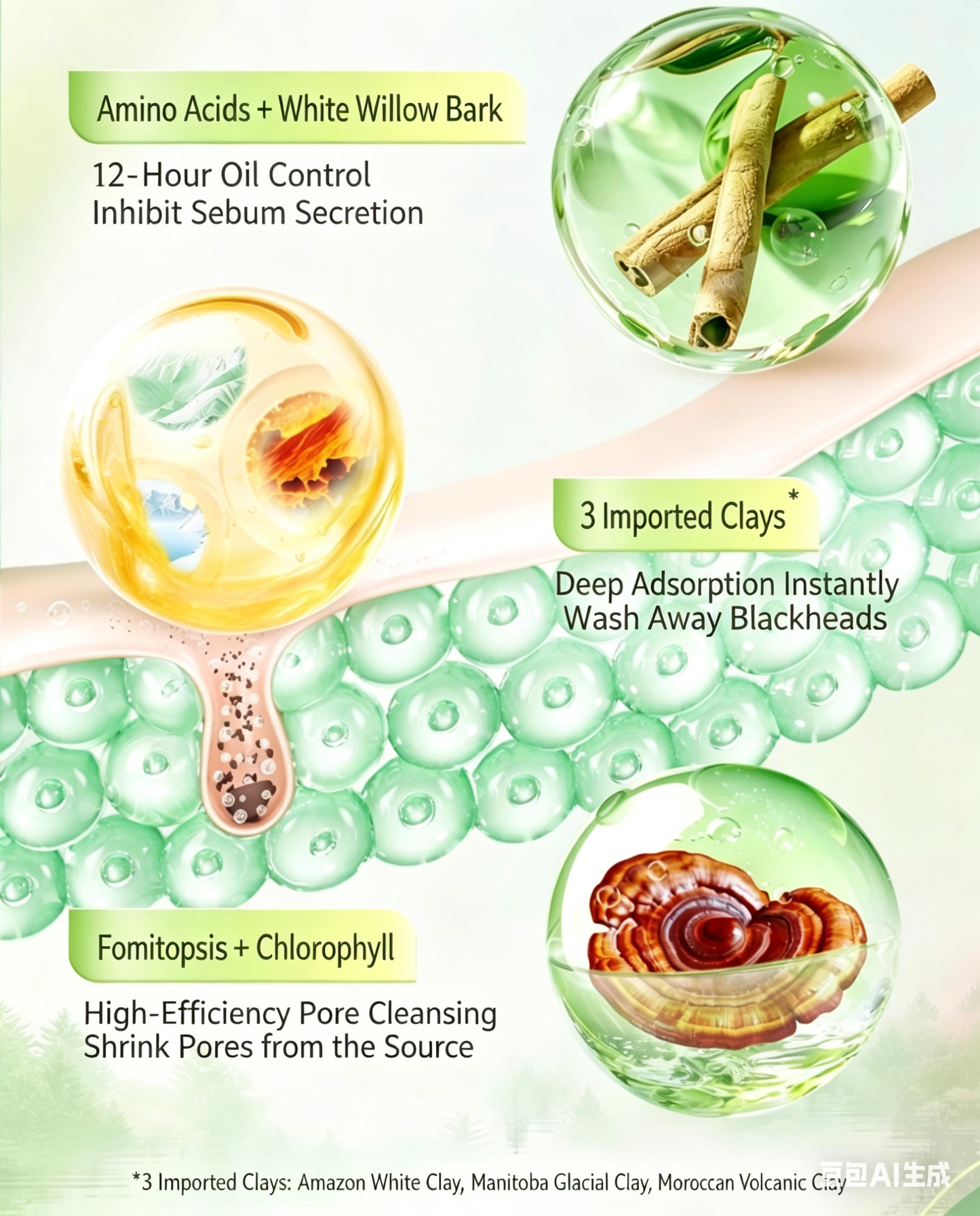 The Green Clean | Chlorophyll + Amino Acid Face Wash – Deep Pore Cleansing, Gentle Enough for Daily Use