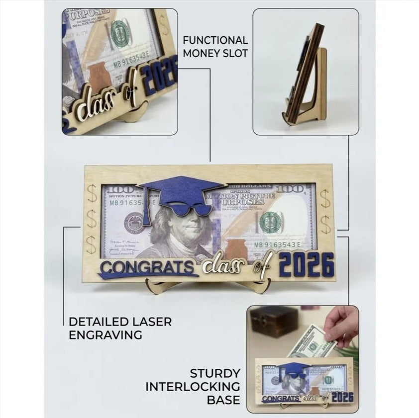 2026 Graduation Money Holder | Wooden Cash Gift Box – Unique Graduatio ...