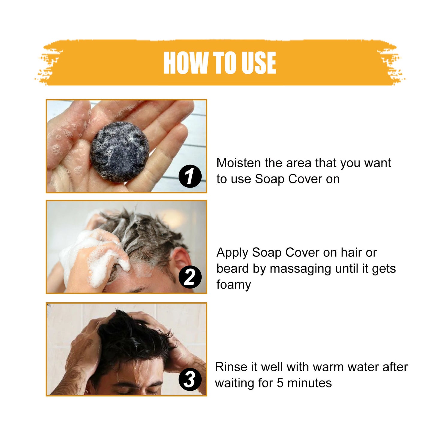 East Moon Men's Shampoo Soap Deep Cleansing Shampoo Nutritional Moisturizing Black Hair Brightening Repair Shampoo Soap