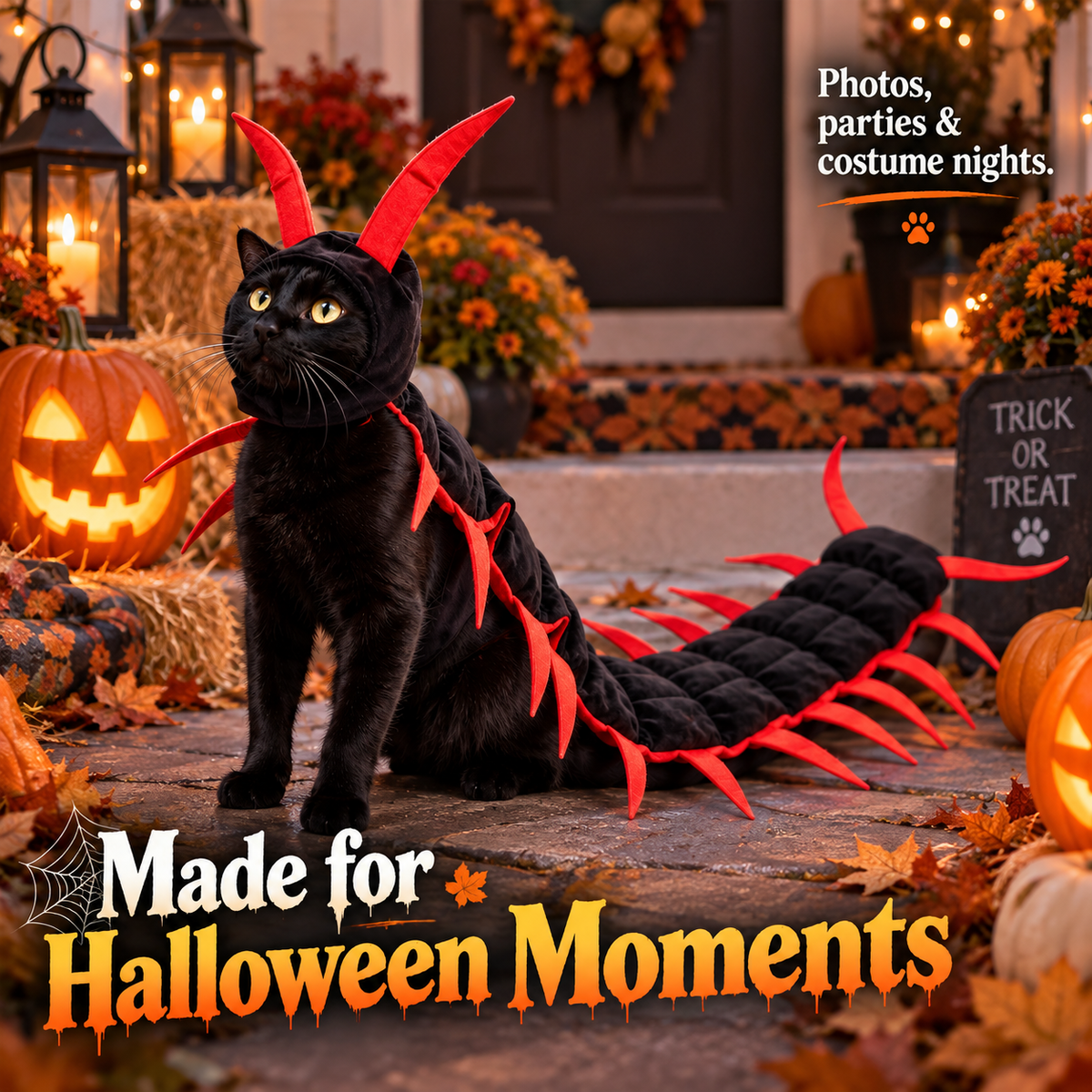 🎃 Creepy-Cute Halloween Centipede Pet Costume – 3D Crawling Outfit for Dogs & Cats 🐾