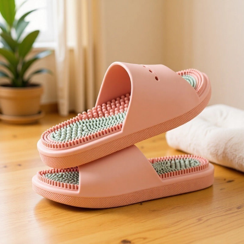 "Ouch" massage insole slippers | One-piece molded EVA, lightweight and quiet, your own foot spa at home!