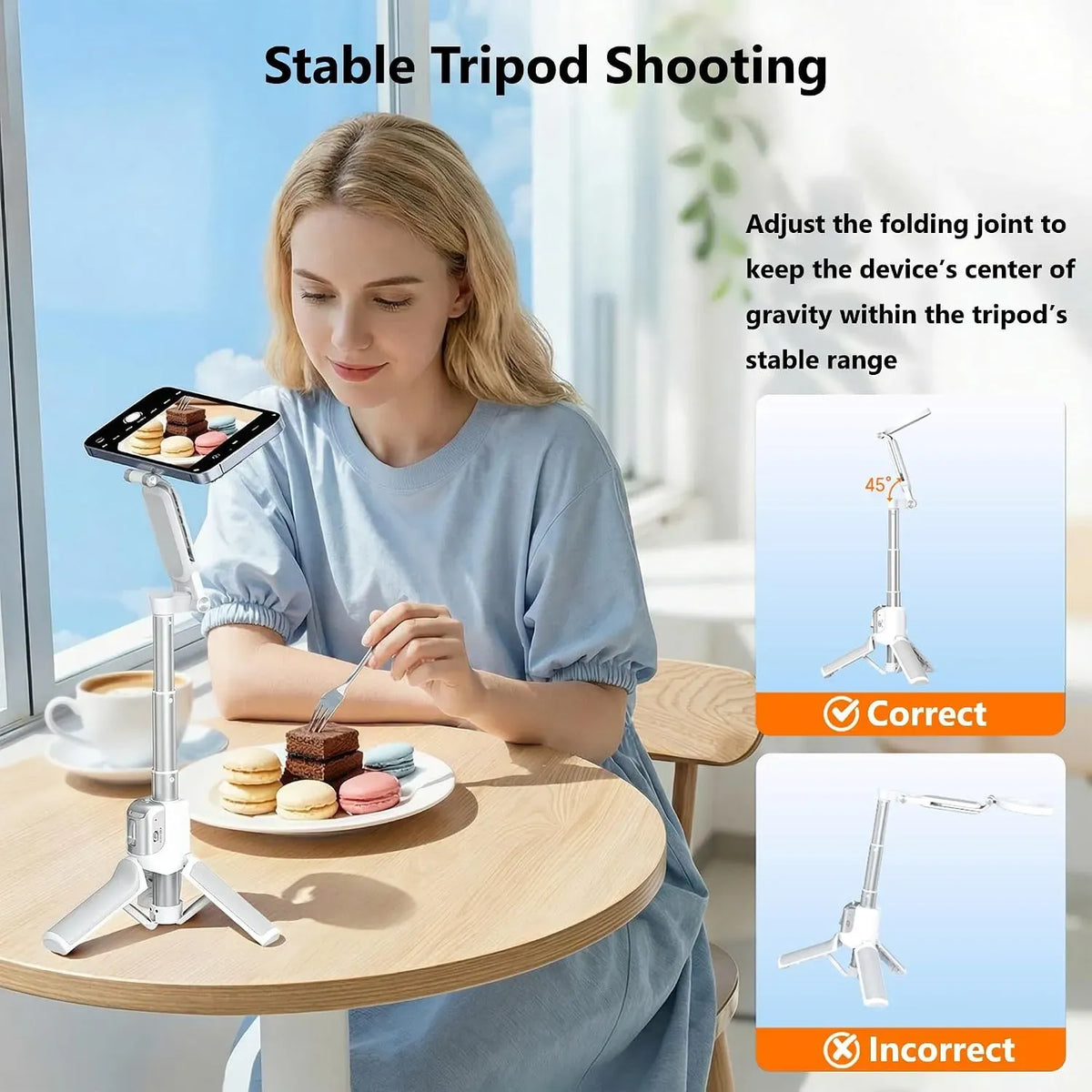 4 in 1 - Versatile Mini Tripod & Selfie Stick: Zoom-Capable, Dual-Sided Magnetic Mount, and Desktop Phone Stand