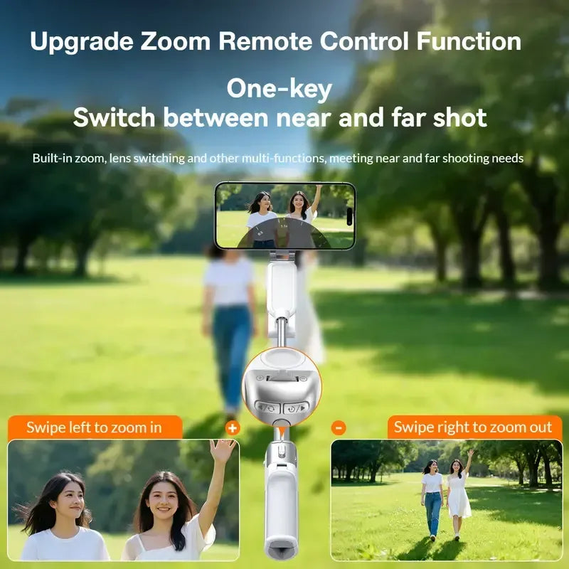 4 in 1 - Versatile Mini Tripod & Selfie Stick: Zoom-Capable, Dual-Sided Magnetic Mount, and Desktop Phone Stand