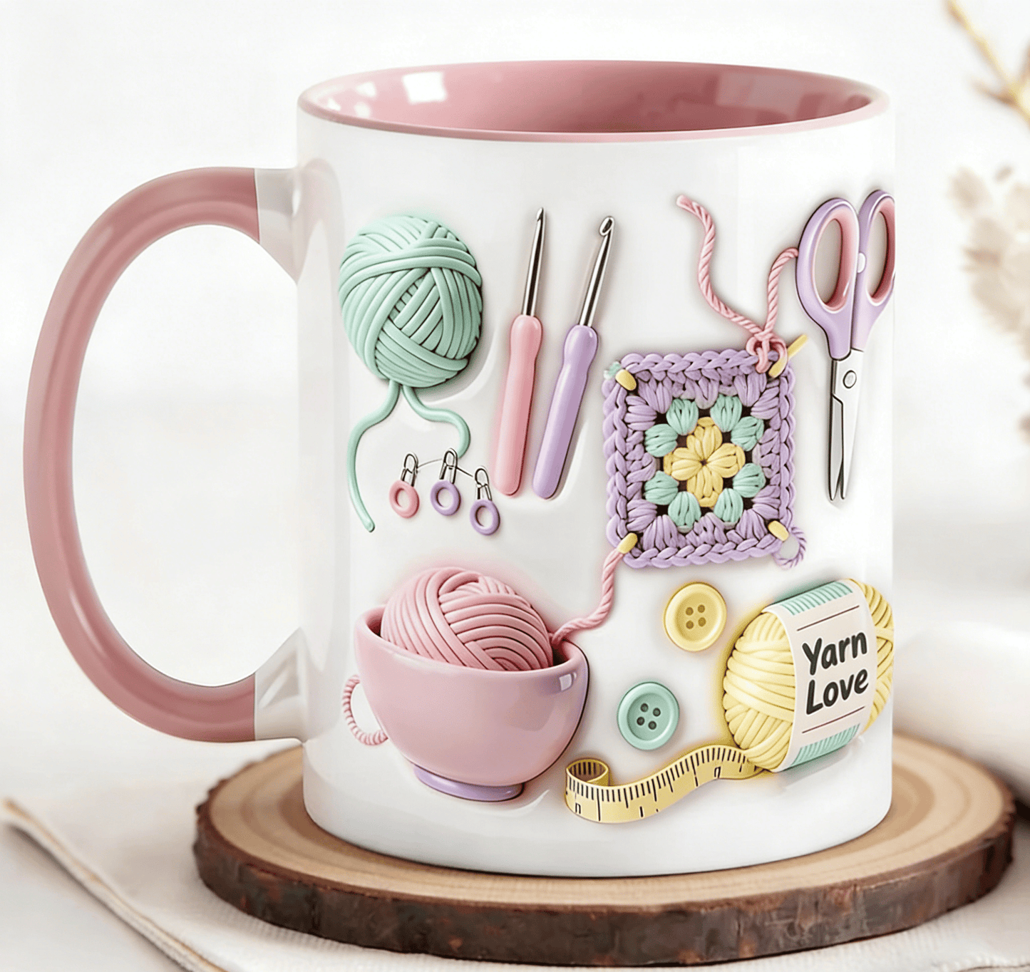 Mother's Day Gift🧶 Mug with "Yarn Love" - A gift for crafters and creative souls