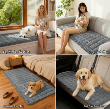 Plush Quilted Non-Slip Sofa Protector Cover for Pets