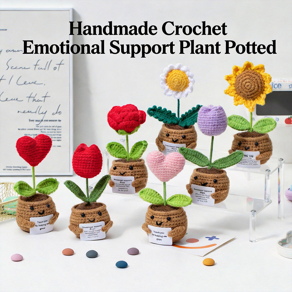 🌱Handmade Crochet Emotional Support Plant Potted