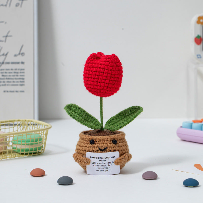 🌱Handmade Crochet Emotional Support Plant Potted