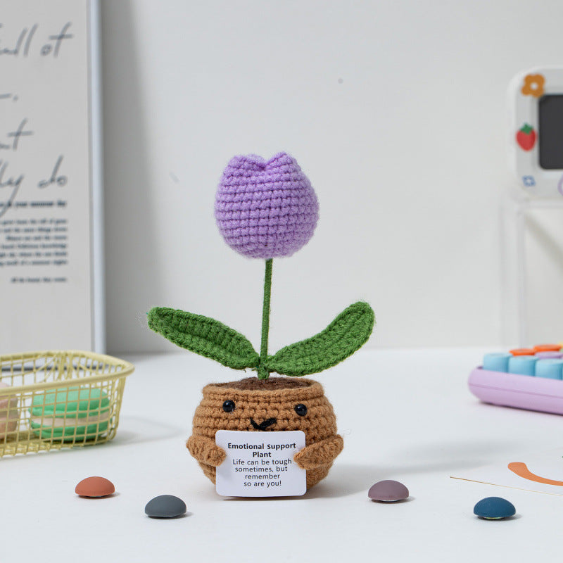 🌱Handmade Crochet Emotional Support Plant Potted