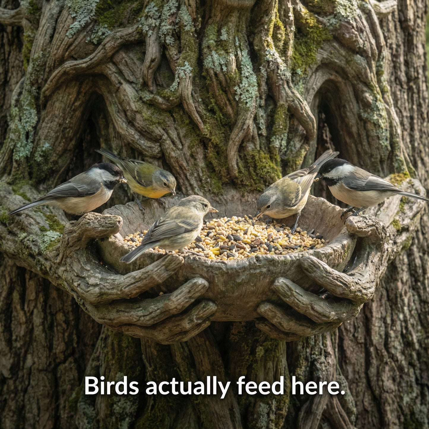 🌳 The Quiet Offering A Tree-Integrated Bird Feeding Sculpture