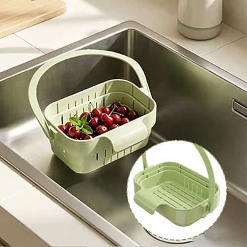 Retractable Hanging Colander – Thickened Kitchen Sink Strainer & Fruit/Vegetable Wash Basket