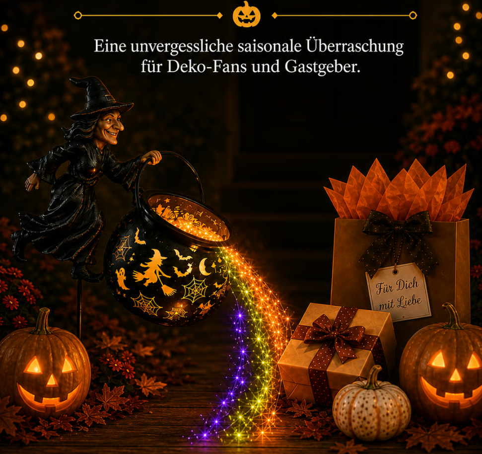 Witch Cauldron Garden Light – Magic Brew for Your Outdoor Halloween Display