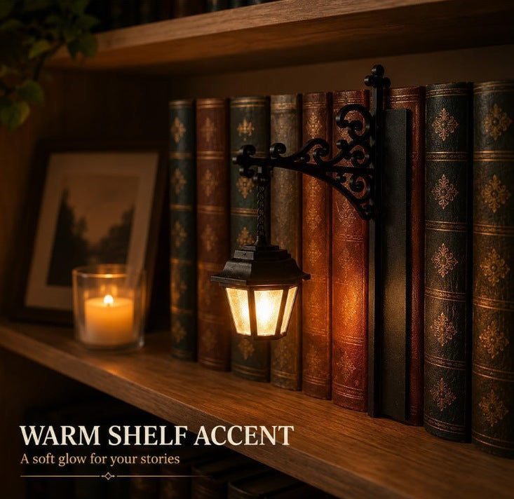 Library Lantern Decorative Bookshelf Lighting | Vintage Book Nook LED Lamp